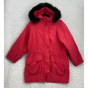 Vtg Alorna Active Coat Womens Small Red Jacket Removable Quilted Lined Cinch